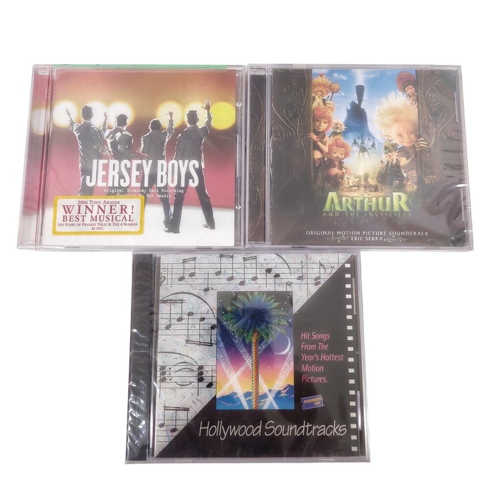 Lot of 3 CDs: Jersey Boys, Arthur & the Invisibles, Hollywood Soundtracks